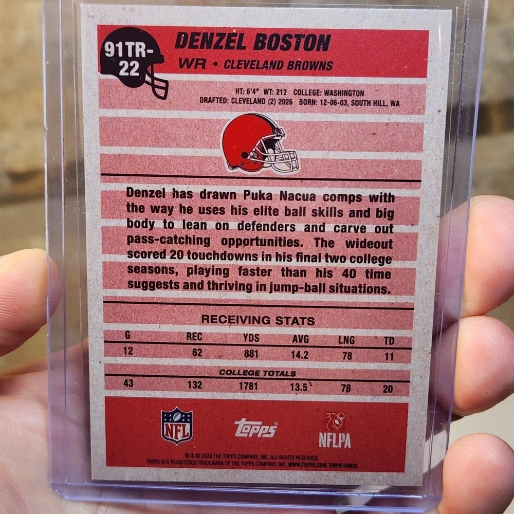 2026 Topps Flagship Denzel Boston Rookie Card Cleveland Browns RELIC Lot of 4